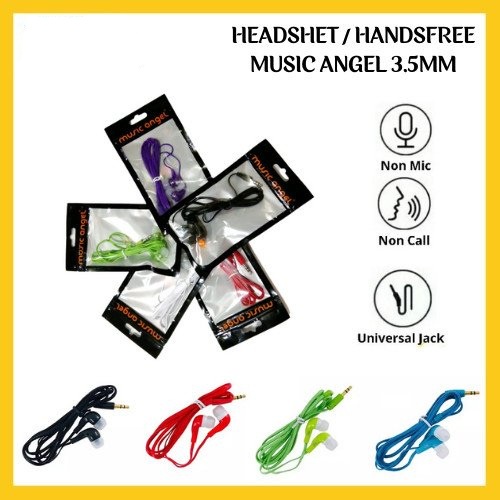 Murah Headset Earphones Music Angel Handsfree Handfree Musik Stereo Super Bass....