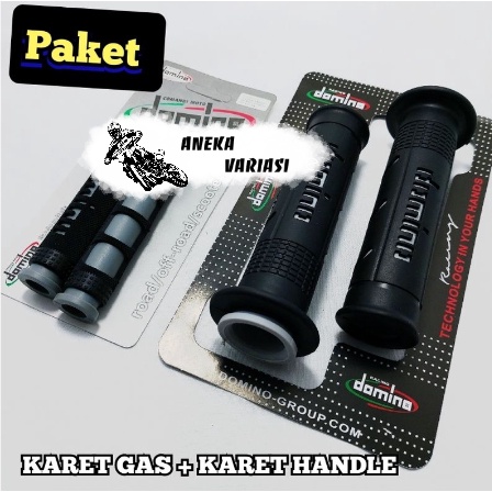 paket Handgrip domino sisik + karet handle rem universal warna Grey