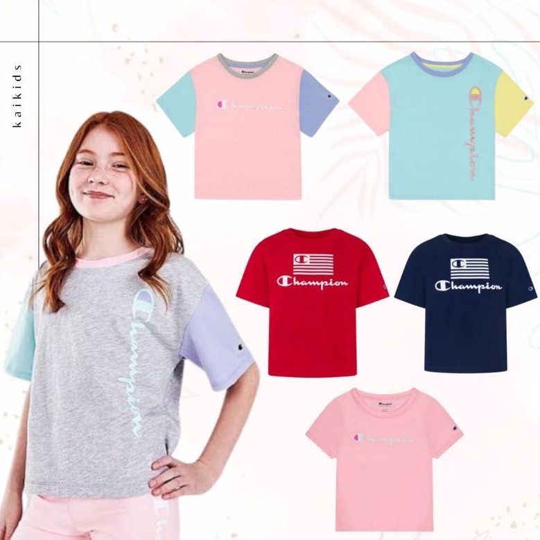 Kaos Crop Anak Perempuan Champion