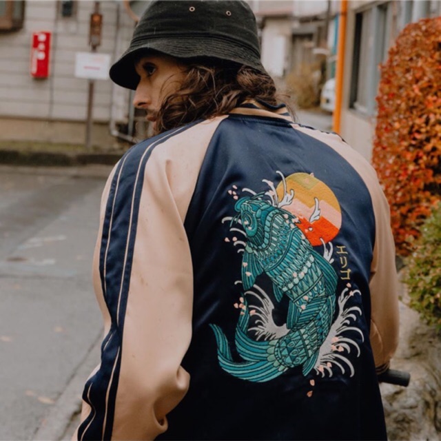 Sukajan erigo terbaru navy koi size L new baru