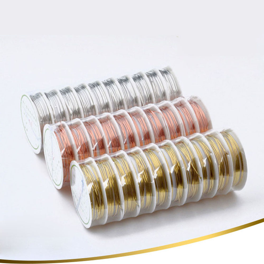 1 Rol Kawat Tembaga 0.2 / 0.25 / 0.3 / 0.4 / 0.5 / 0.6 / 0.8 1mm Untuk Membuat Perhiasan Kalung Handmade DIY