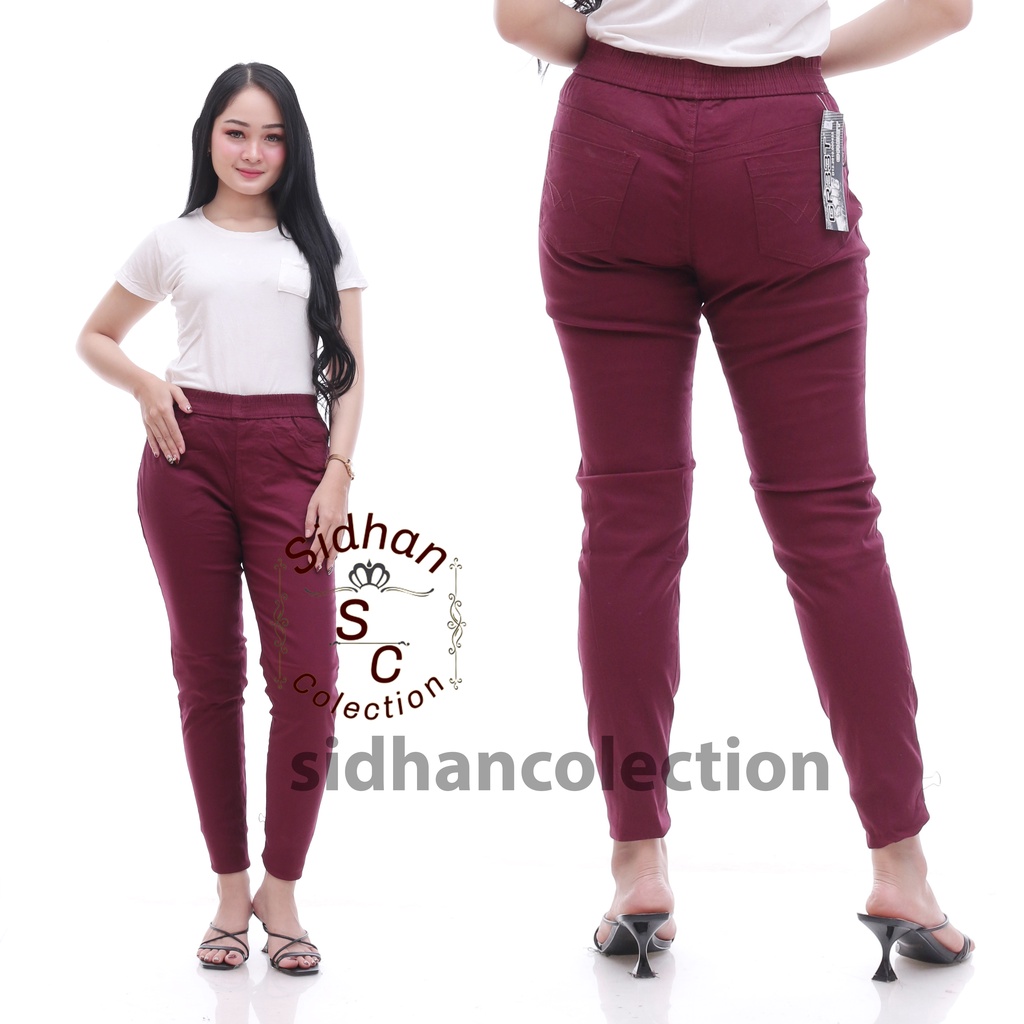 CELANA JEANS PINGGANG KARET LEGING CELANA SOFT JEANS  JEANS WANITA CELANA PANJANG WANITA KEKINIAN TERMURAH