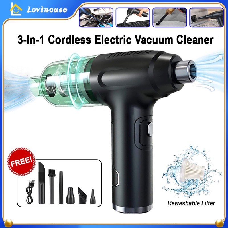 3 in 1 Cordless Vacuum Cleaner Air Blower Air Pump Inflator Rechargeable Wireless Dust Blower Car Vacuum