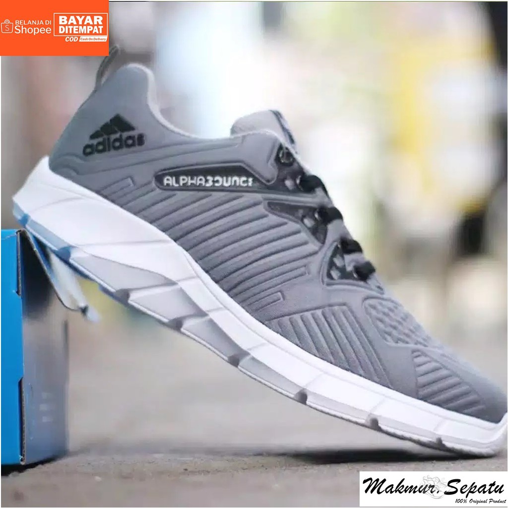 Sepatu Outdoor Running Pria Adidas Alphabounce - Sepatu Olahraga Run Jogging Fitness Fashionable