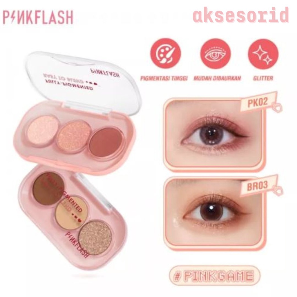 PINKFLASH 3 Shades Eyeshadow Palette Giltter