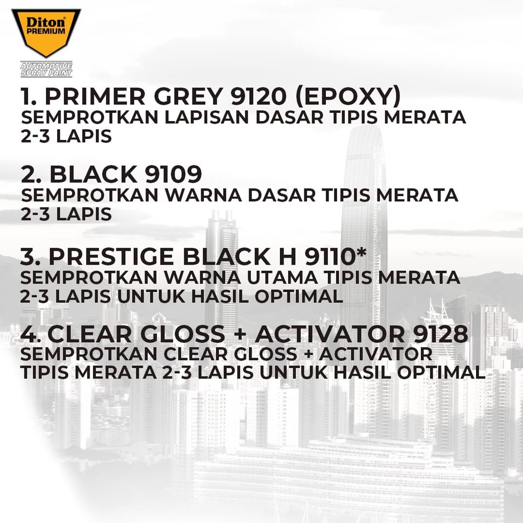Cat Semprot DITON PREMIUM Honda Colors - Prestige Black H 9110*-1