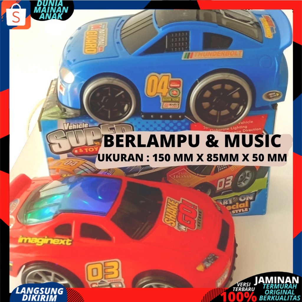 Mainan Anak Mobilan baterai Racing Sport Cars Polisi Bump And Go Ada Musik Dan Lampu Terbaru