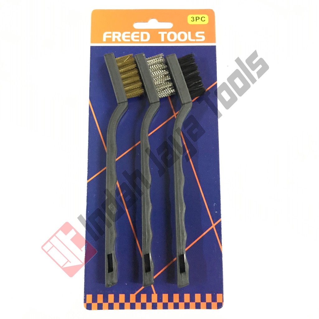 FREED TOOLS Sikat Kawat Set Mini 3 pc Nylon Stainless Kuningan