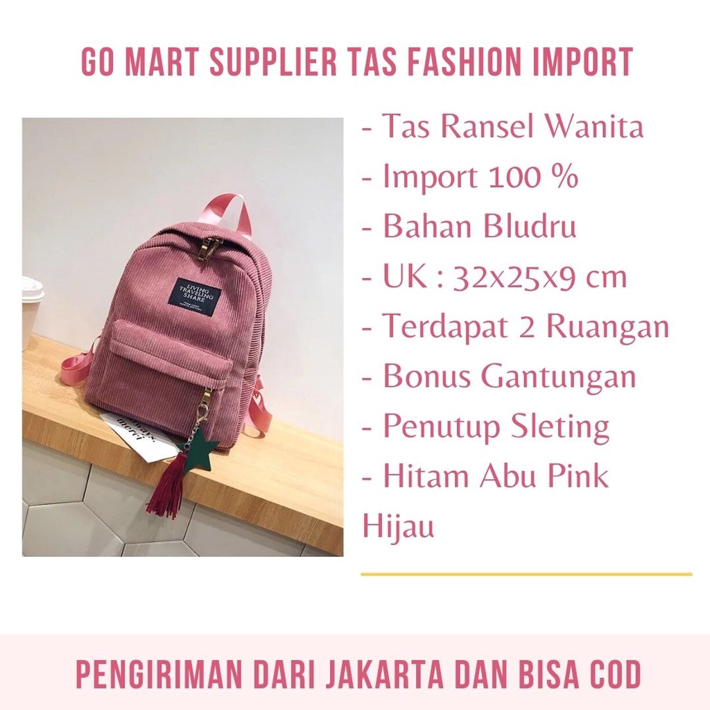 Tas Ransel Wanita Import Fashion Korea - Tas Sekolah Wanita Import - Backpack Import Model Terbaru - Tas Wanita Kekinian [BK06]