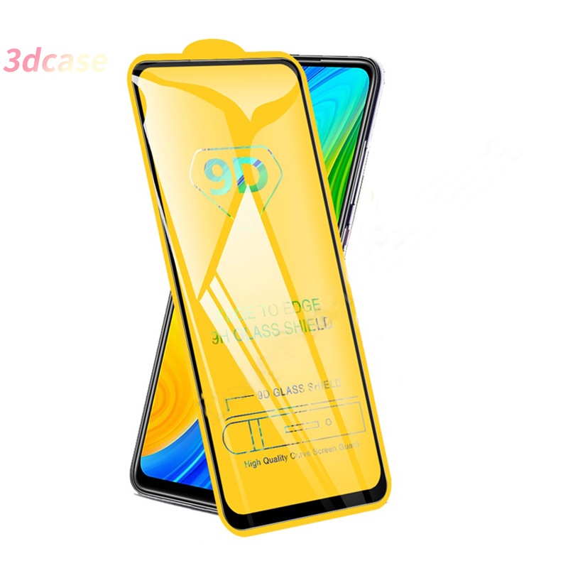 9H 9D Full Cover Screen Protector Tempered Glass untuk Realme C25 C21 C20 C15 C12 C11 2021 5 5S 5i 6i C17 7 7i C1 C2 C3 C3i C25S C20A 20 PRO Realme Narzo 20 10 10A 20A 30A OPPO A15 A15S A54 A7 A5S A3S A12 A9 A5 A53 2020 A1K A52 A72 A92 A93 A53S A11 A11K