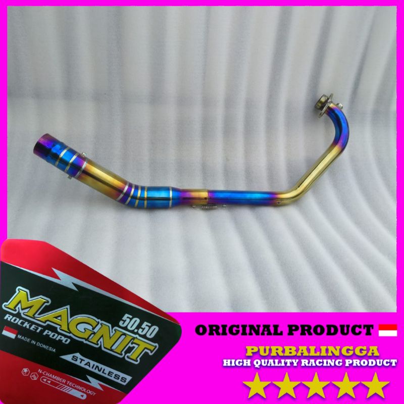 Pipa leher knalpot Bluegold Suzuki Satria Fu Injeksi Fi full stainless header knalpot racing Fu Fi