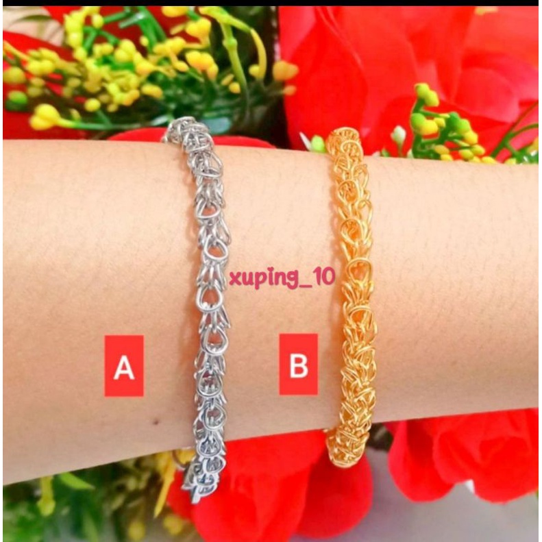 *COD* Gelang TITANIUM Rantai Dewasa Gold&amp;Silver TIDAK LUNTUR,TIDAK KARAT