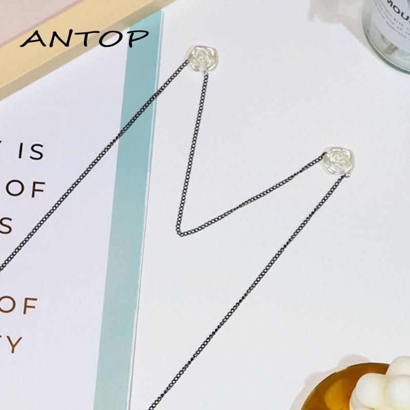 Kalung Rantai Dengan Liontin Topeng Bunga Retro Anti Jatuh Untuk Wanita