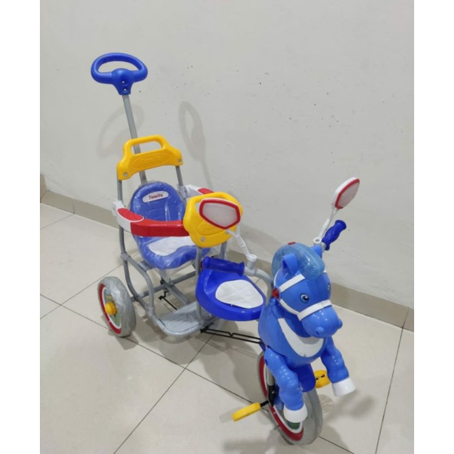 Sepeda Anak Roda Tiga Family Boncengan Kuda 2 Kursi - Baby Tricycle Family