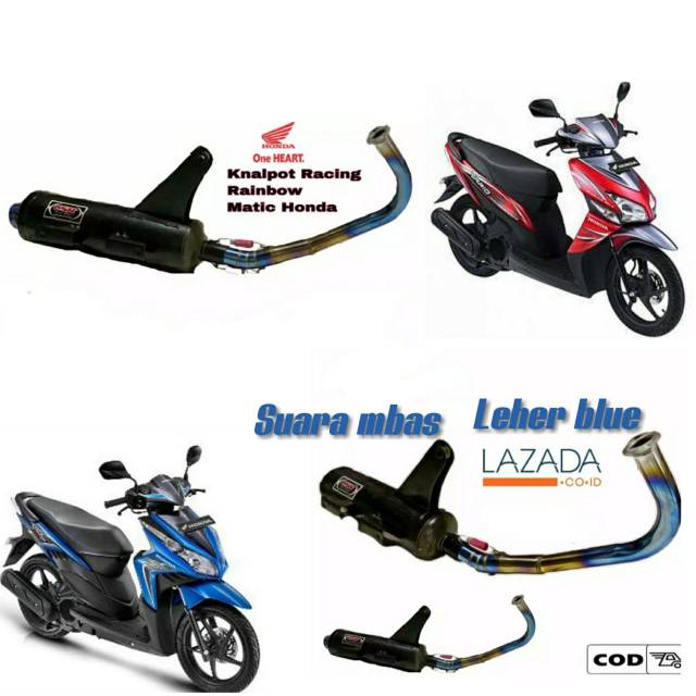 Knalpot racing bobokan leher blue CSR tuk Vario 110 old Vario techno 110