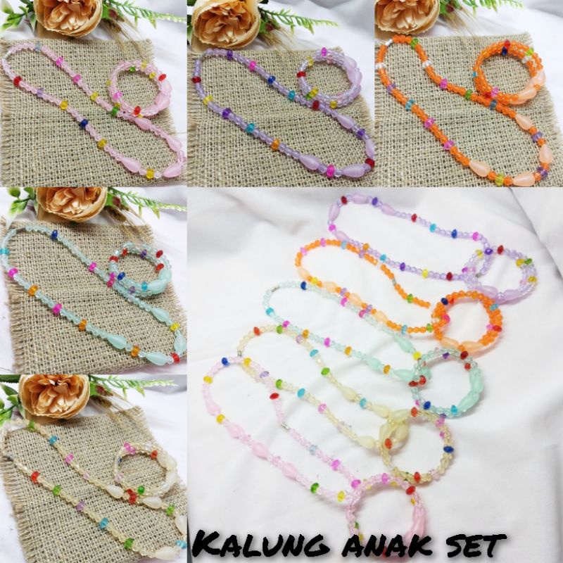 Kalung Anak Set Kalung Gelang Kristal Isi 1 Set