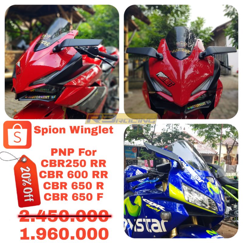 Spion Winglet, CBR250RR,  CBR600R, CBR650RR, CBR1000RR, ModelRizomaStealth
