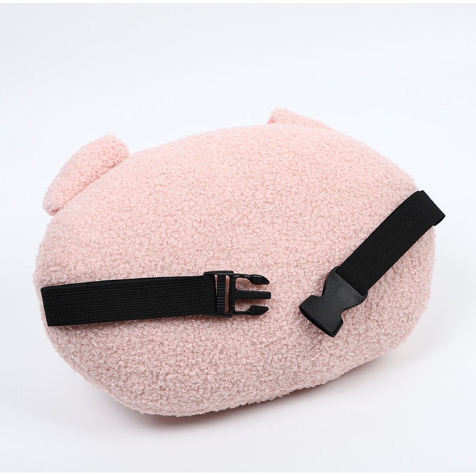 Bantal Penyangga Kepala Jok Mobil Sarung Safety Belt BABI PIGGY BLUDRU Car Headrest