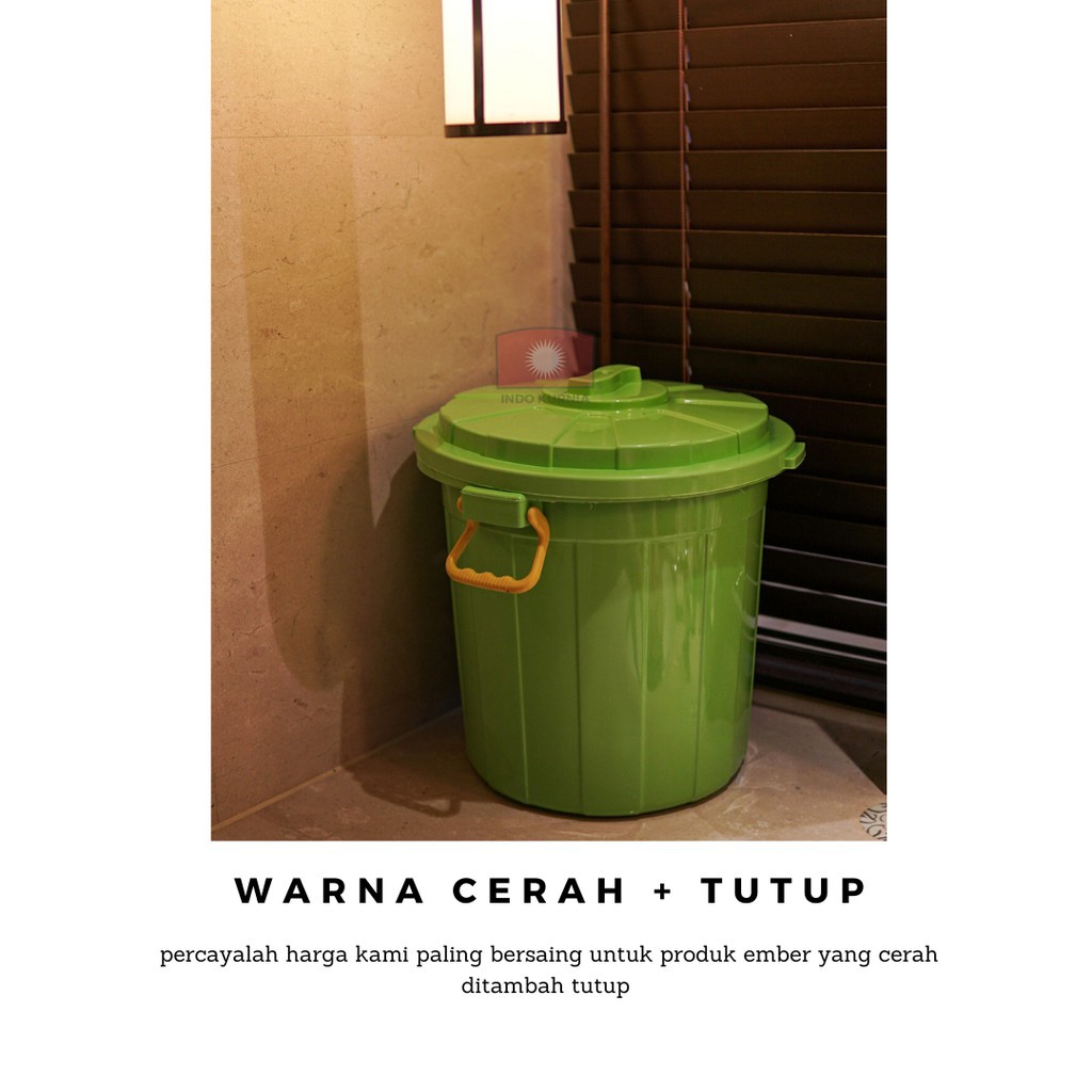 Ember Plastik dengan Tutup - Kapasitas 8 Galon atau 30 Liter