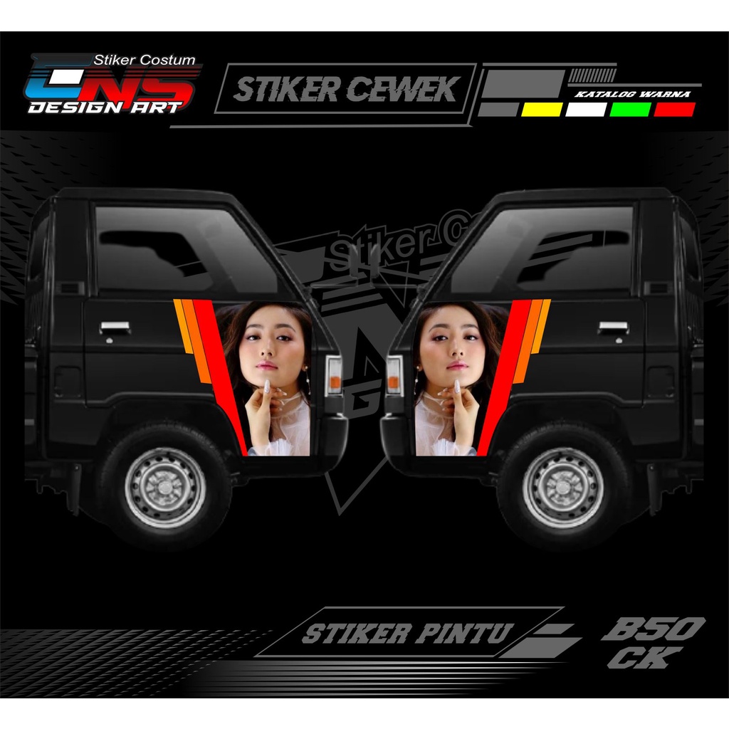 stiker pintu kabin mobil L300 stiker variasi mobil pickup grandmax/carry/L300 stiker mobil tiker cew