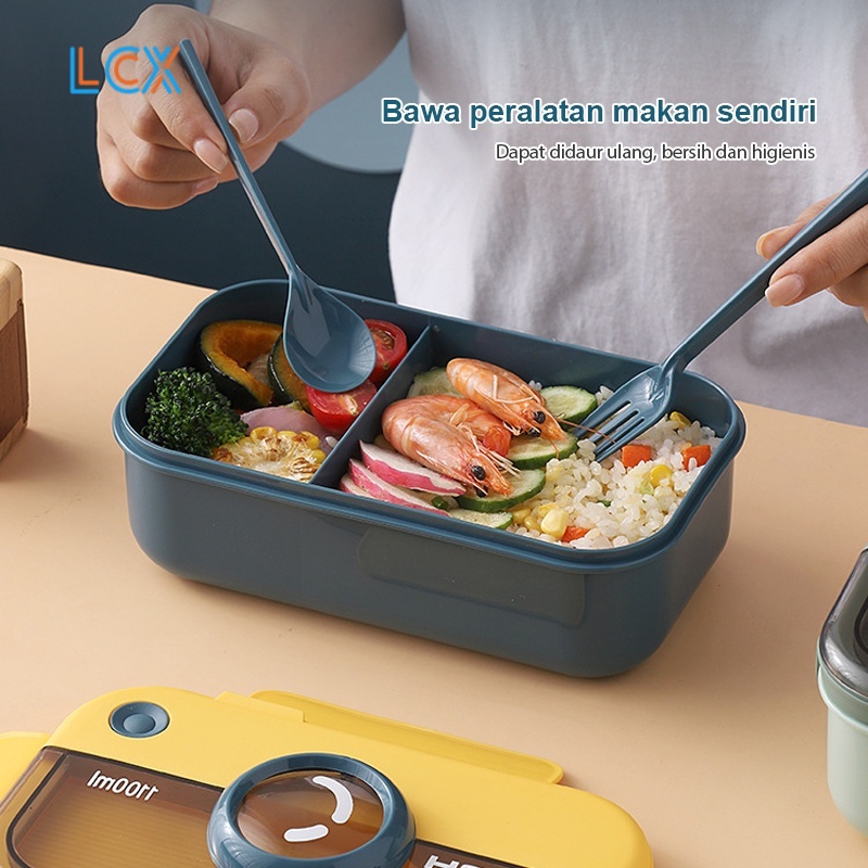 LCX Lunch Box / Anti Bocor Kotak Makan Set BPA FREE / ​Free Sendok Tempat Makan
