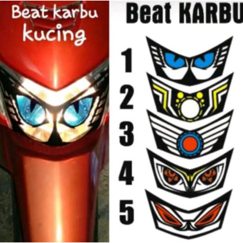 Stiker lampu alis dan mata beat karbu