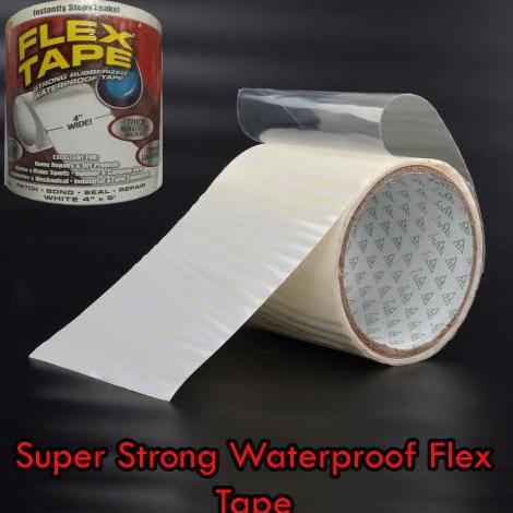 FLEX TAPE 4" INCH ISOLASI LAKBAN WATERPROF TAPE TAHAN AIR SERBAGUNA - Putih