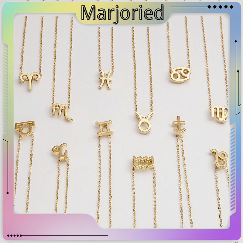 12 Zodiac Sign Constellation Pendant Kalung Untuk Wanita Pria Kalung Perhiasan Fashion Hadiah Ulang Tahun Pabrik Grosir-MJD