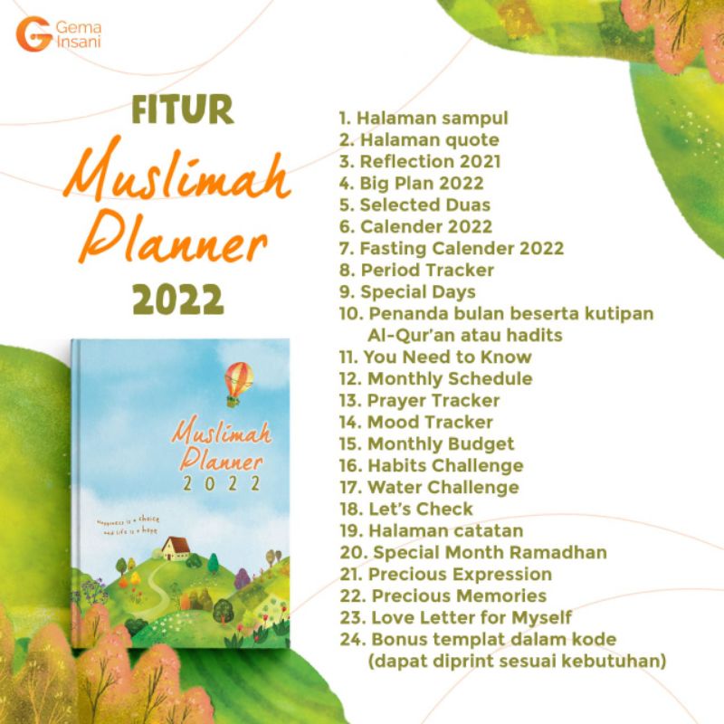 

Muslimah Planner 2022 By Gema Insani Free totebag