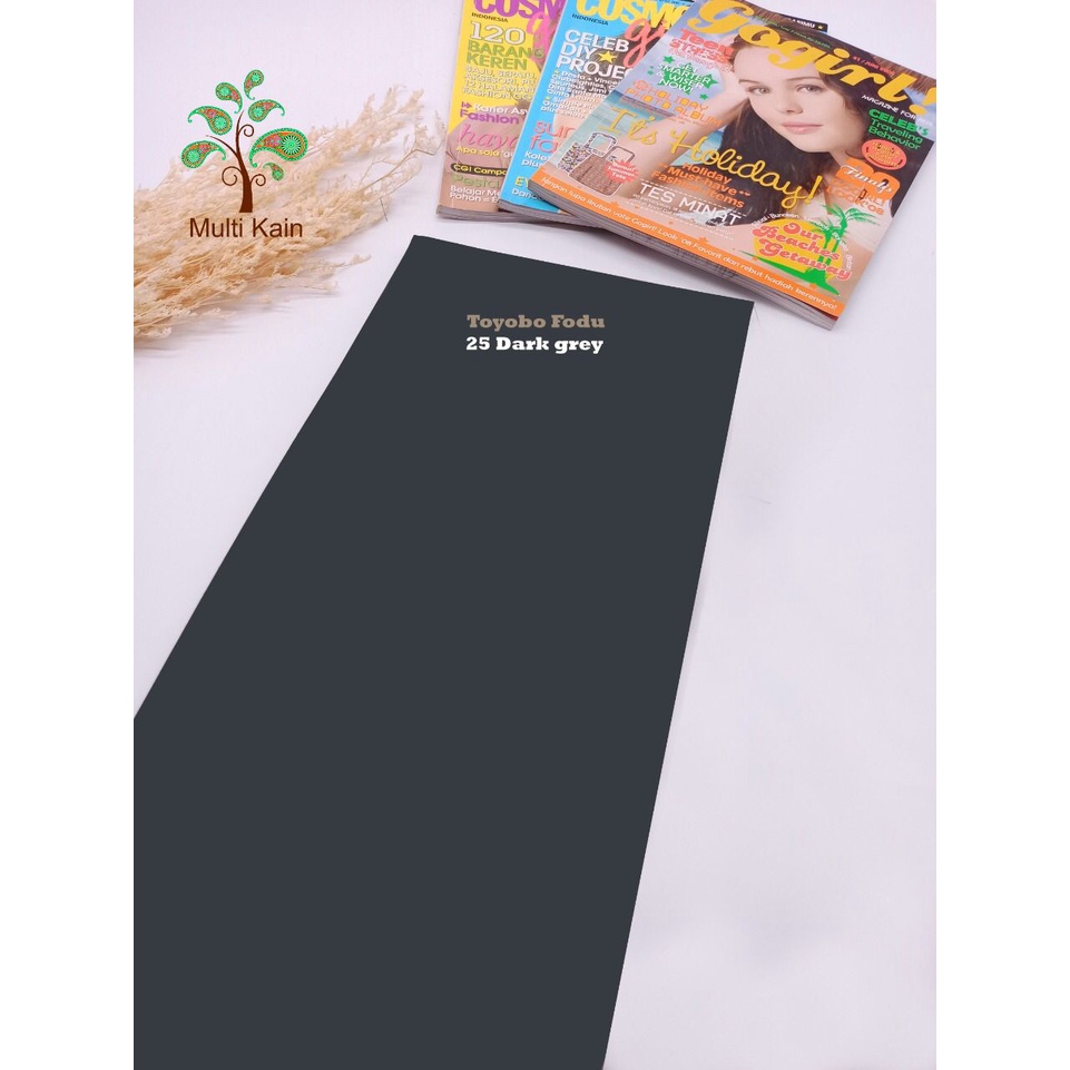 Bahan Multi kain katun cotton toyobo FODU (COPYRIGHT, TERDAFTAR) asli premium-FODU 25 dark grey