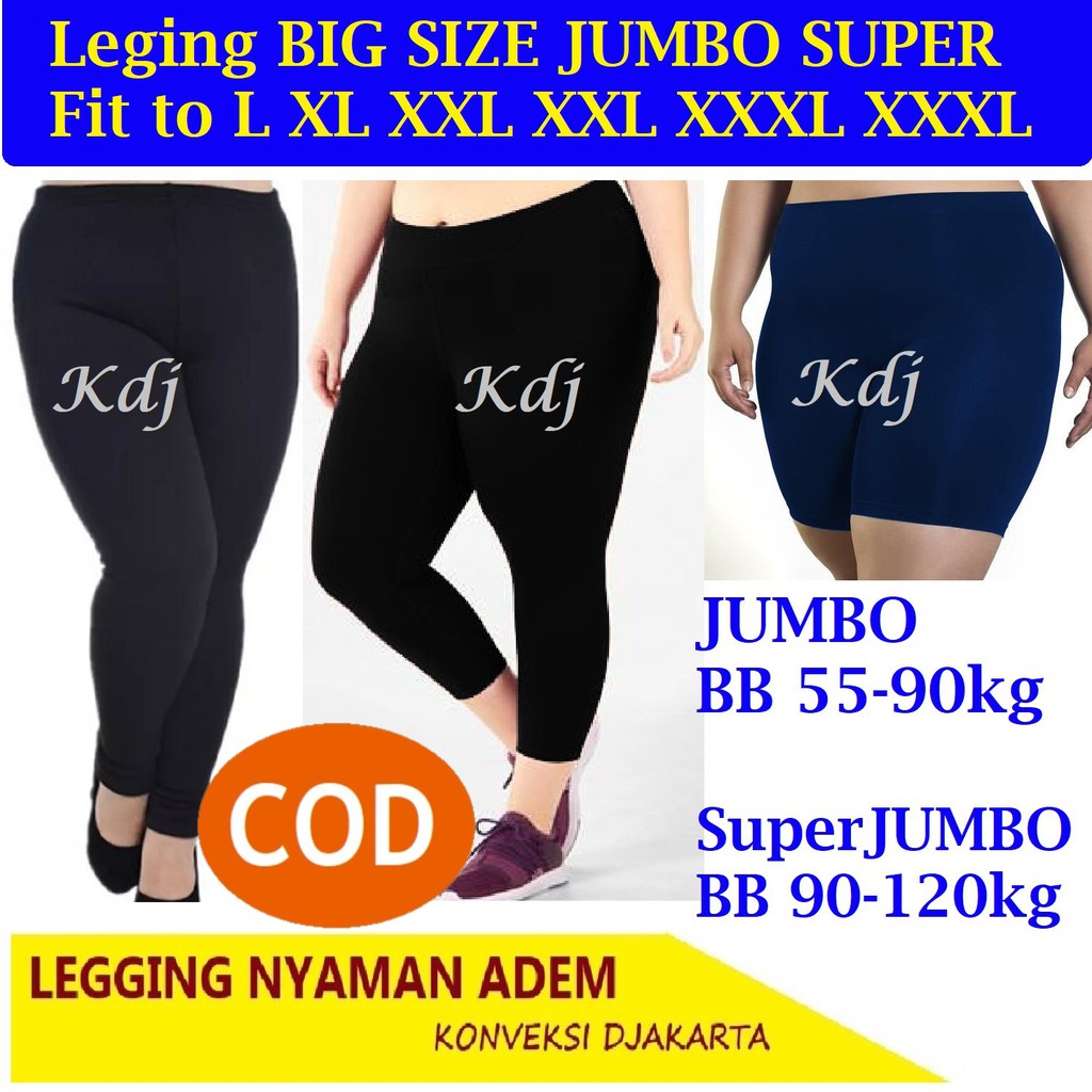 Celana Legging JUMBO Super BIG SIZE L-XXXXL Leging Wanita Ukuran Besar 2L 3L 4L XXXL