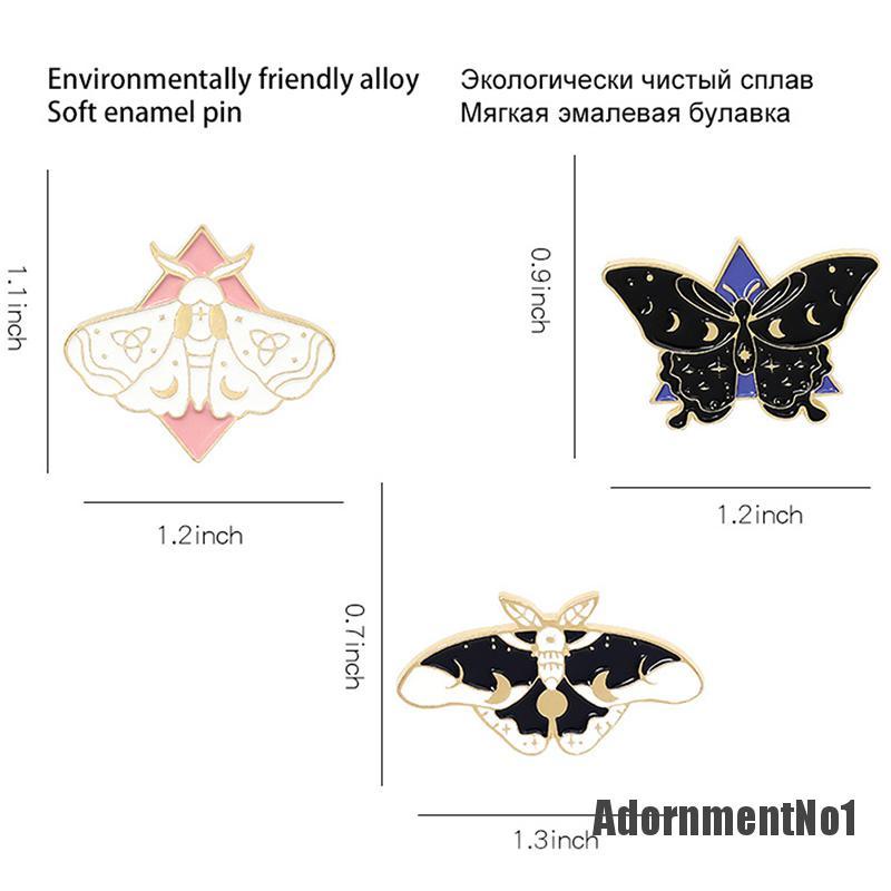 (Adornmentno1) 3pcs / Set Bros Pin Enamel Bentuk Kupu-Kupu Untuk Aksesoris Pakaian / Tas