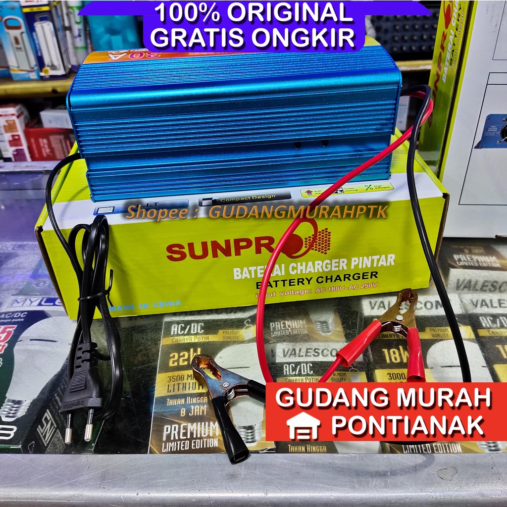 Charger Aki 30A Sunpro SU-1230B Alat Cas Aki 12V Motor dan Mobil Sunpro SU 1230B - harga termurah