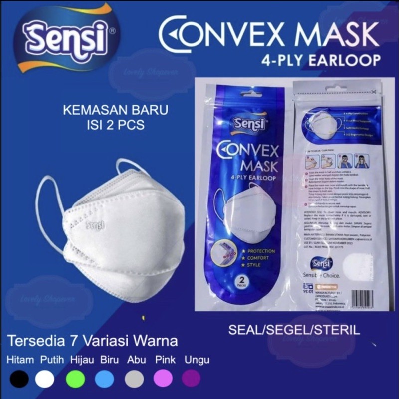 MASKER SENSI CONVEX 4 PLY ISI 2 PCS