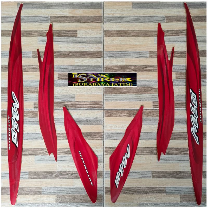 striping original Yamaha Mio sporty smile merah tahun 2007 2008