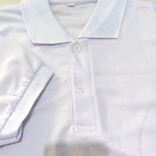 ☀ kaos polos murah kaos polo shirt pria wanita baju lacos-wrna putih - M ✻