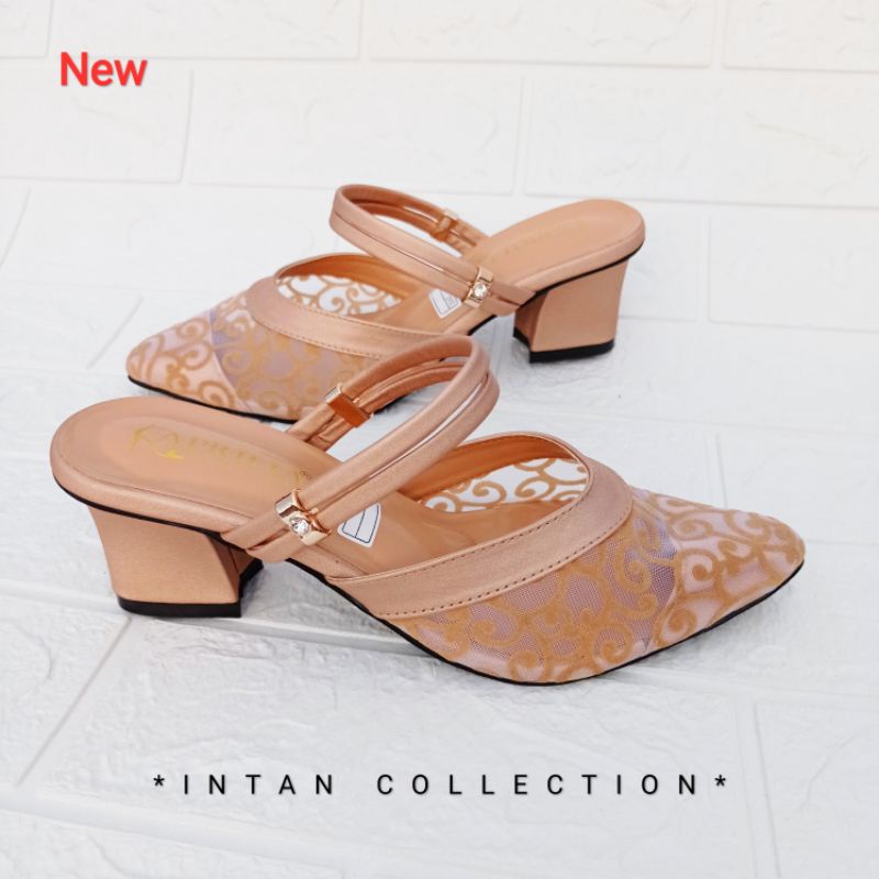 sendal brukat wanita terbaru hak tahu 5cm/heels pesta wanita sandal hak tinggi/sandal kondangan wedding shoes/sandal selop brukat wanita terbaru kekinian bisa cod bayar di tempat