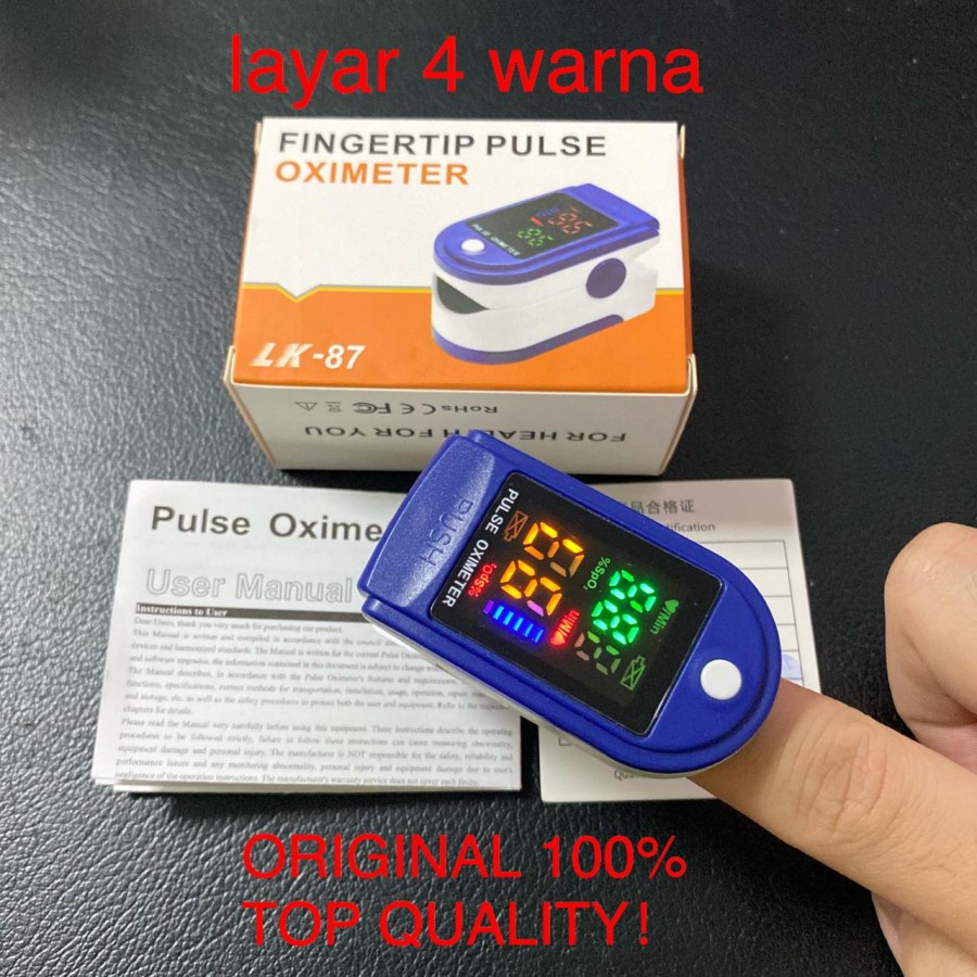 Oximeter Fingertip LK87 Pulse Oxymeter Alat Ukur Kadar Oksigen dan Detak Jantung BISA COD