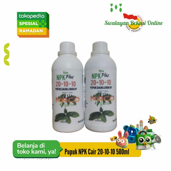 PROMO NPK Cair 20-10-10 Pupuk NPK 20 10 10 Pupuk Daun 500ml