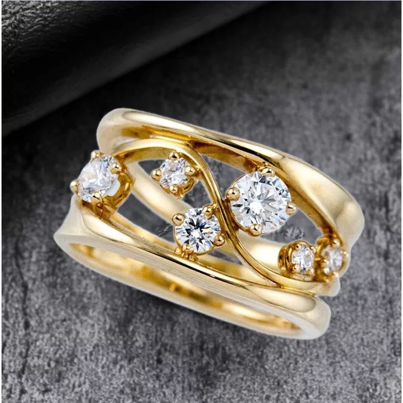 Pandora 2022 Cincin Kristal Berlian Bahan Stainless Steel Untuk Pria Dan Wanita