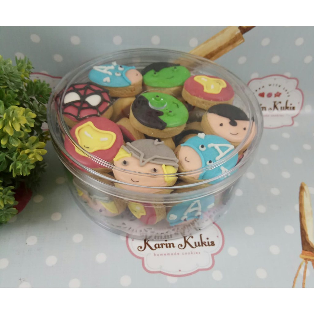 

Kukis Hias, Kukis Karakter, Fancy Cookies, Hampers Baby Avenger 500gr