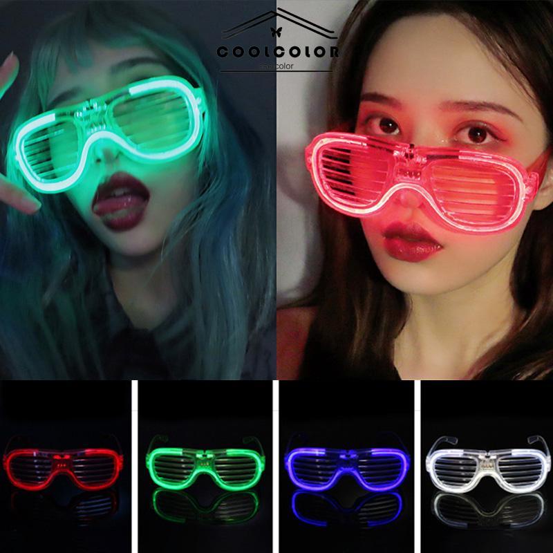 COD❤️LED Kacamata Nyala Malam Colorful Eyeglass Aksesoris Fashion- cl