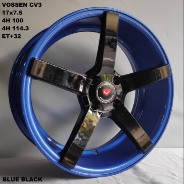 velg Mobil Vossen Cv3 17x7.5 4H 114.3 ET+32 Blue Black avanza xenia kijang