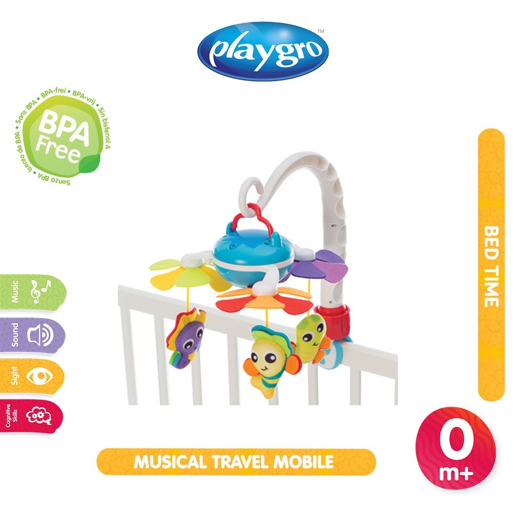 Playgro Baby Musical Travel Mobile - Mainan Musik Interaktif Balita