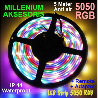LAMPU LED STRIP 5050 ANTI AIR +ADAPTOR +REMOTE