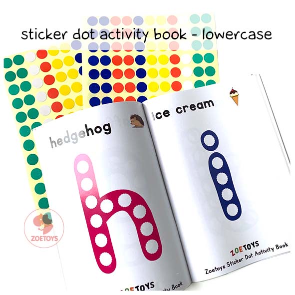 Zoetoys Reusable Sticker Dot Activity Set Book | Christmas Alphabet Hijaiyah Number Vehicle Animal Disney Princess | Color Dot Activity Card Kartu Aktivitas Mainan Edukasi Anak