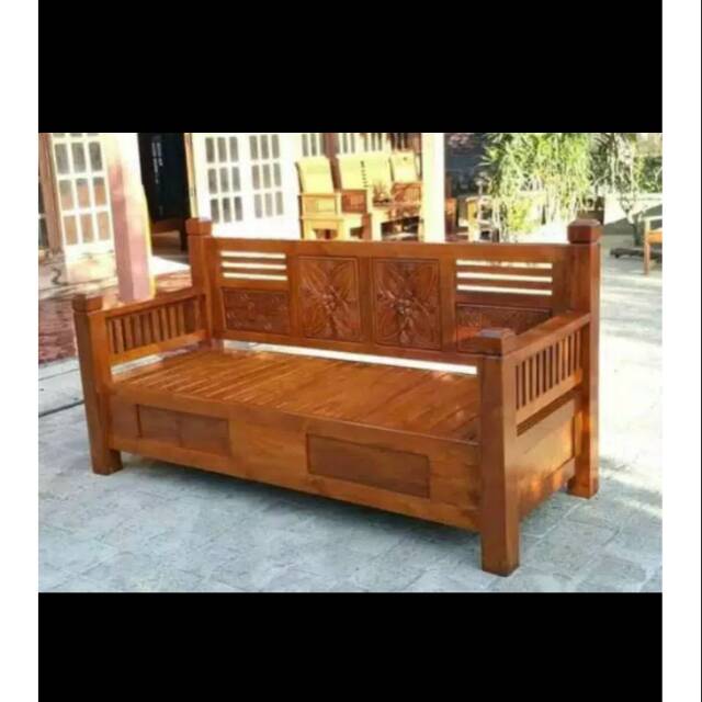 Kursi bangku bale bale minimalis jati tebal uk 150*80