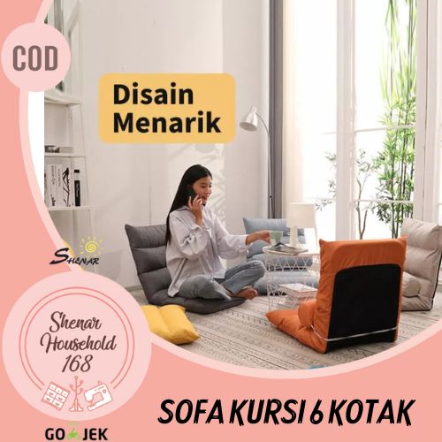 SHENAR  KURSI 6 KOTAK SOFA 6 KOTAK KURSI BANTAL SANTAI LAZY SOFA BED KURSILIPAT BANGKU SOFA LANTAI IN DOR DAN OUT DOR SERBAGUNA MULTIFUNGSI UNIK 3D - BISA COD