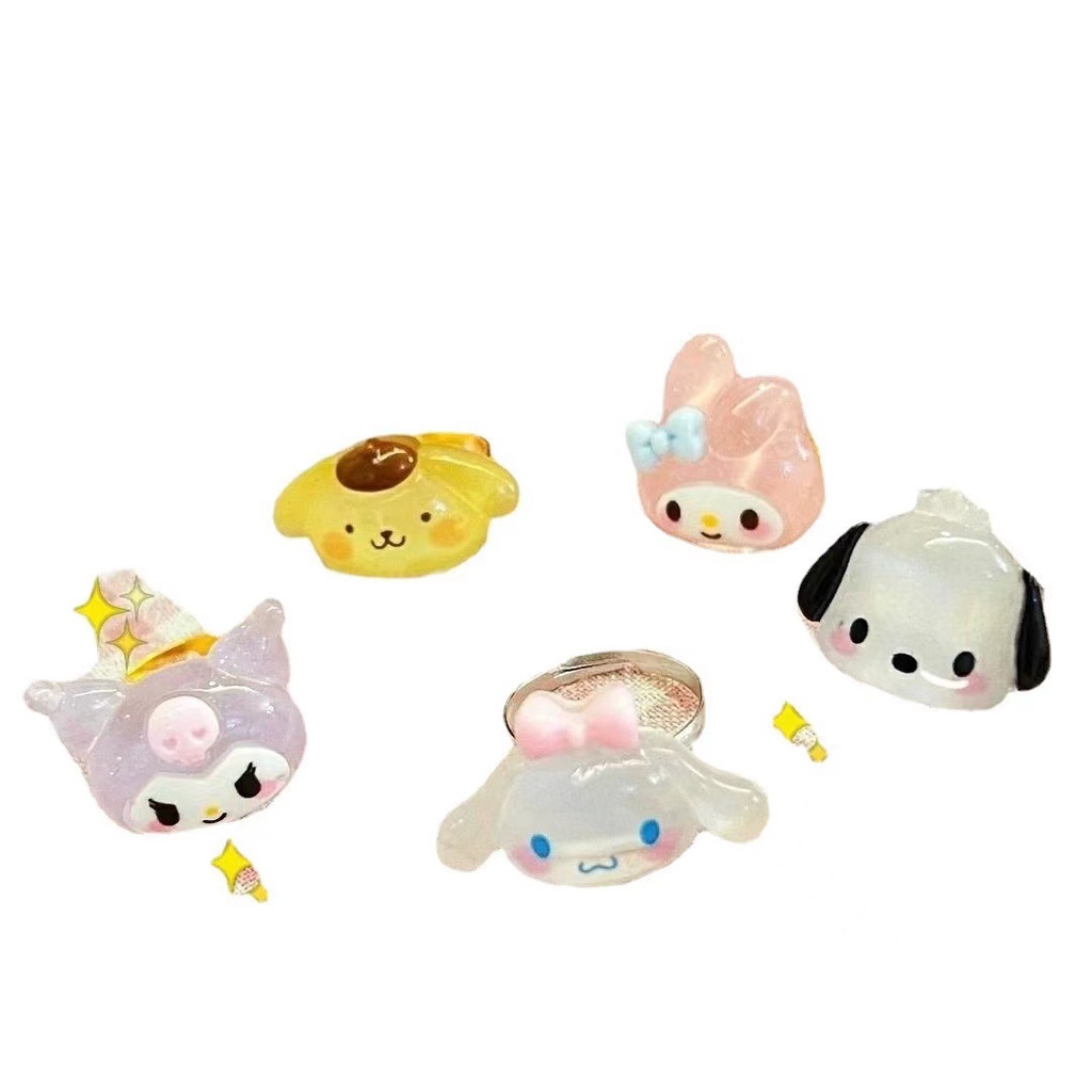 Cincin Pasangan Desain Kartun Kucing Melody Kuromi Jepang Untuk Wanita