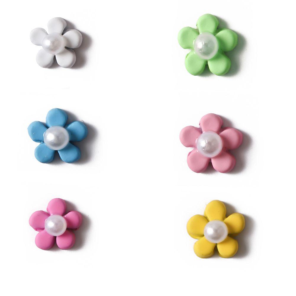 AUGUSTINA Agustina Paku Charms Bunga Elegan Nail Beauty Imitated Pearl Nail Salon DIY Bahan Kuku 3D Dekorasi Kuku